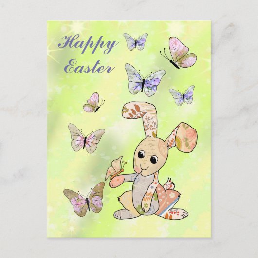 Hase und Schmetterlinge Postkarte ポストカード (正面)