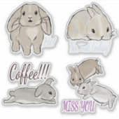 Hasen mit Text Sammlung  シール (正面)