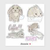 Hasen mit Text Sammlung  シール (シート)