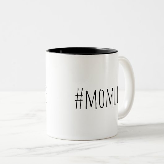 Hashtagのお母さんの生命おもしろいな引用文 ツートーンマグカップ (正面右)