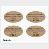 Hashtagの#Myブライダルシャワーはバーラップの一見の感謝していしています 楕円形シール (シート)