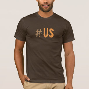 Hashtagの#USのオレンジプリントすべての色 Tシャツ
