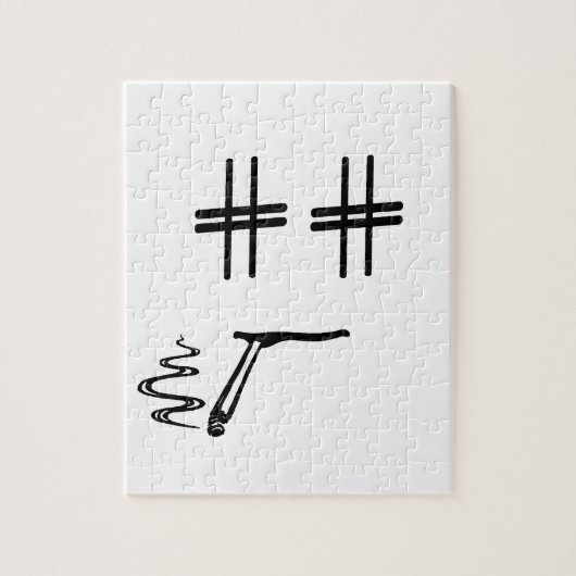 # Hashtagは社会的な媒体のブロガーのユーモアに直面します ジグソーパズル (縦)