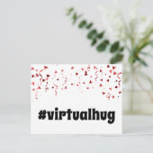 Hashtag仮想ハグでおもしろいフォントと赤紙吹雪 ポストカード (スタンド正面)