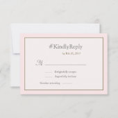 Hashtag甘いパーソナライズされたピンクの金ゴールド結婚式RSVP 招待状 (正面)