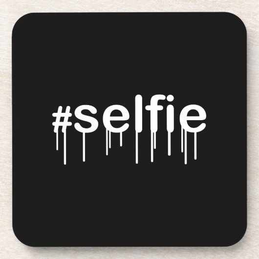 Hashtag自撮りドローリングブラックデコール コースター (正面)