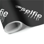 Hashtag自撮りドローリングブラックデコール ラッピングペーパー (ロールコーナー)