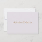 Hashtag青モダン金ゴールド水彩結婚式rsvp 招待状 (裏面)