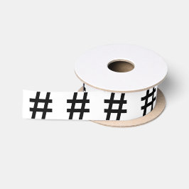 #HASHTAG – ブラックハッシュラベル記号 サテンリボン