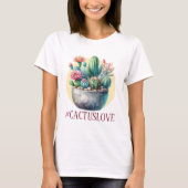 Hashtag Cactuslove女性のTシャツ Tシャツ (正面)