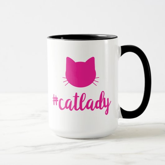Hashtag Cat Ladyデザイン: #catlady マグカップ (右)