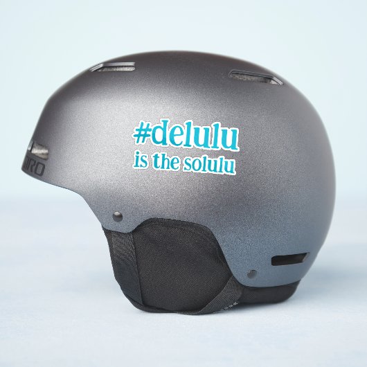 Hashtag # Delulu is the Soluluターコイズ シール (ヘルメット側面)