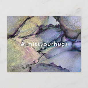 Hashtag I 恋しく思 Your Hugs抽象芸術アルコールインクアート ポストカード