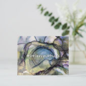 Hashtag I 恋しく思 Your Hugs抽象芸術アルコールインクアート ポストカード (スタンド正面)