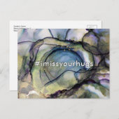 Hashtag I 恋しく思 Your Hugs抽象芸術アルコールインクアート ポストカード (正面/裏面)
