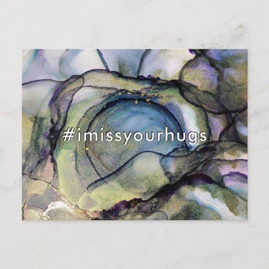 Hashtag I 恋しく思 Your Hugs抽象芸術アルコールインクアート ポストカード (正面)