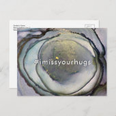 Hashtag I 恋しく思 Your Hugs抽象芸術アルコールインクアート ポストカード (正面/裏面)