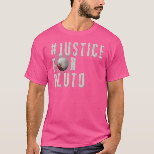 Hashtag Justice For Pluto おもしろい宇宙天文学Sc Tシャツ (正面)