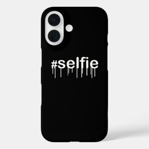 Hashtag Selfie Drooling on Black iPhone 16ケース