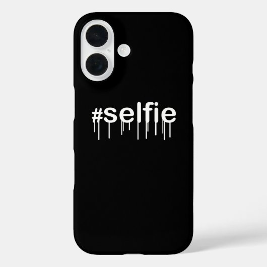 Hashtag Selfie Drooling on Black Case-Mate iPhoneケース (裏面)