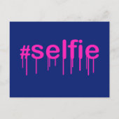 Hashtag Selfie Drooling on blue ポストカード (正面)