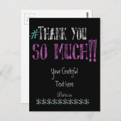 Hashtag Thank you Chalkboard ポストカード (正面/裏面)