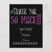 Hashtag Thank you Chalkboard ポストカード (正面)