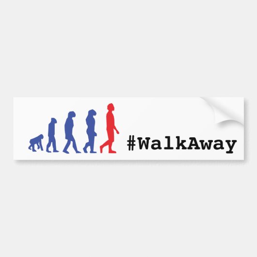 Hashtag WalkAwayムーブメント保守的な進化 バンパーステッカー (正面)