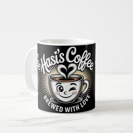 Hasi’s Coffee Cute Smiling Cup Mug  コーヒーマグカップ (正面左)