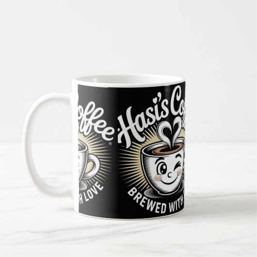 Hasi’s Coffee Cute Smiling Cup Mug  コーヒーマグカップ (左)