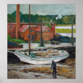 Hassam - Oyster Sloop Cos Cob 1902 ポスター (正面)