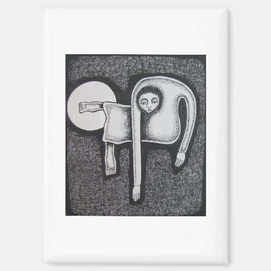 Hassan Wahba Angular Figure and White Circle マグネット (正面)