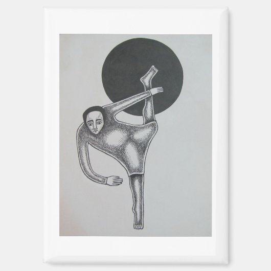 Hassan Wahba Bending Figure and Black Circle マグネット (正面)