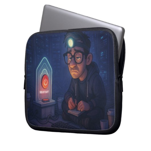 Hast du schon neu gestartet? ラップトップスリーブ (正面左)