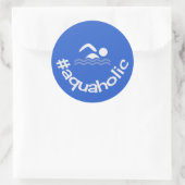 Hastag aquaholicおもしろい泳ぎ ラウンドシール (バッグ)