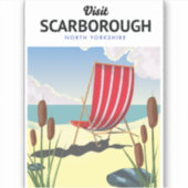 Hastings North Yorkshire海辺のポスター。 シール (正面)