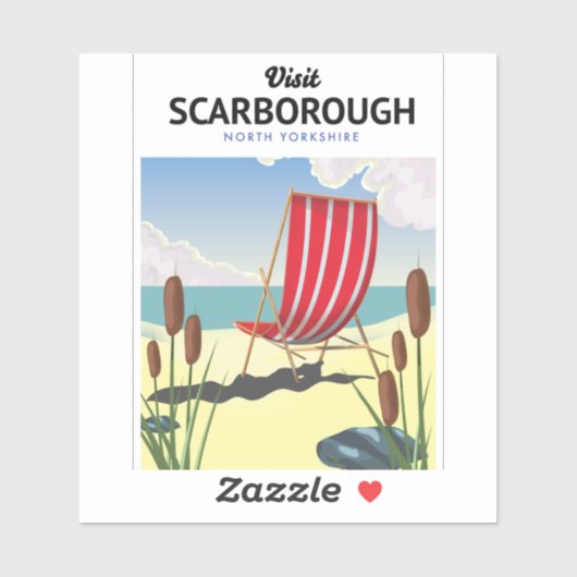 Hastings North Yorkshire海辺のポスター。 シール (シート)