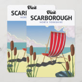 Hastings North Yorkshire海辺のポスター。 招待状 (正面/裏面)