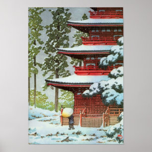 Hasui Kawaseの冬場面 ポスター