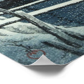 Hasui Kawase Winter Snow Lake Scene Print ポスター (角)