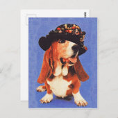 Hatヴィンテージ1970sとのおもしろい犬 ポストカード (正面/裏面)