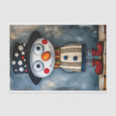 Hat はっきりした BB1デコページのレトロウィムシー雪だるま 薄葉紙 (正面)