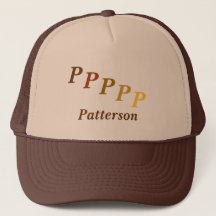 Hat – 名前と段付きモノグラム（茶色）