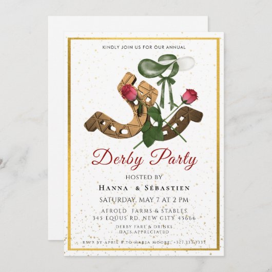 Hat Derby Party Invitation 招待状 (正面/裏面)