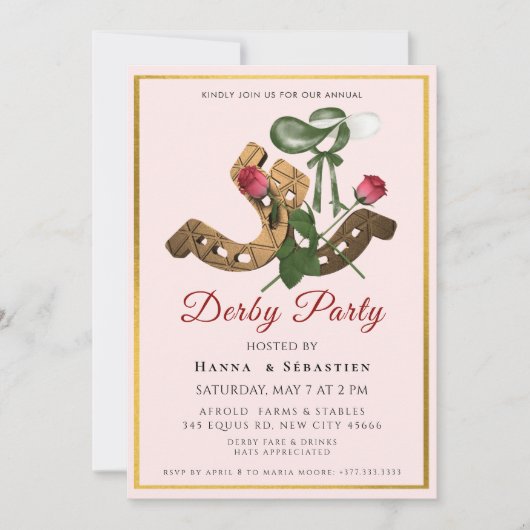 Hat Derby Party Invitation 招待状 (正面)