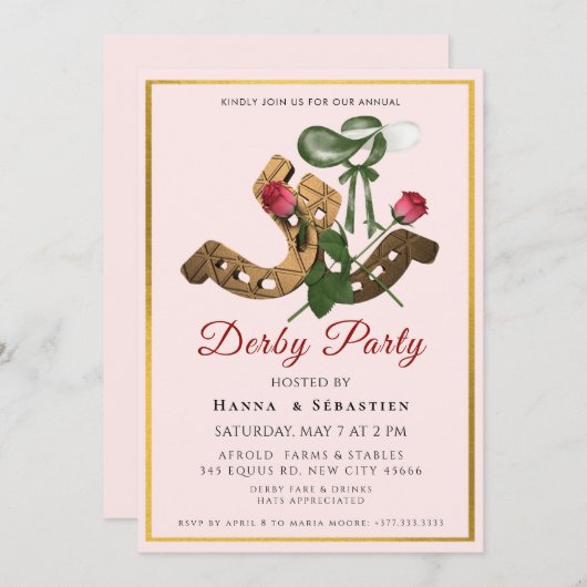 Hat Derby Party Invitation 招待状 (正面/裏面)
