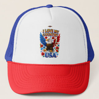 Hat Design: I Love My Country - USA キャップ