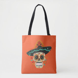 Hat Dia de Muertos のトートバックが付いているスカルを砂糖で甘くして下さ トートバッグ