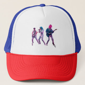 Hat Neon Synth Rock Band Retro Concert Trucker Hat キャップ