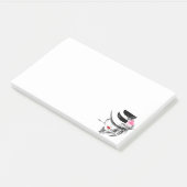 Hat Post-it®ノートを持つ女性 ポストイット (アングル)